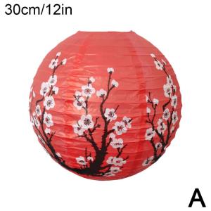 30cm Plum Blossom Round Paper Lantern Lamp Chinese Oriental Style Spring Festival Restaurant Wedding Home Decor Gifts