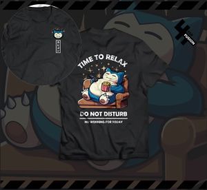 2025 Summer Pokémon Anime SNORLAX 100% Pure Cotton Printed T-shirt Men Harajuku Loose Casual Versatile Short-sleeved Top Y2k