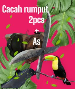 2pcs PISAU/GAMAN CACAH RUMPUT 25/30/ 35/40cm BAJA ASLI ORIGINAL dilengkapi as sambung dinamo