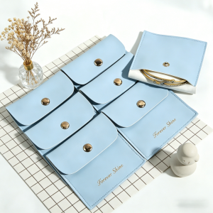 10Pcs 8x8cm PU Leather Jewelry Snap Pouches for Crystal Bangles Necklaces & Luxury Accessories for Party & Daily Jewelry Storage