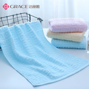Grace Pure Cotton Strong Water-Absorbing Quick-Drying Plaid Face Towel Thin and Soft Absorbent Face Washing Towel Men and Women Adult Towel