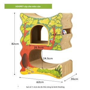 HOOPET | Bàn Chải Móng Mèo Bền Không Rụng Lông với Giường Ngủ Tích Hợp Dùng Quanh Năm Hai Lớp Lớn