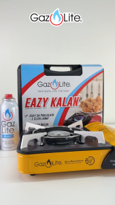 Gaz Lite Yellow Eazy Kalan( Portable LPG Stove) + 2 Gaz Lite Mate 230g LPG Cylinders