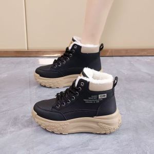 JIFANPAUL | Leather Waterproof Insulated Snow Boots Women