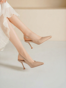 Josiny | French Style Breathable Pointed Toe Thin Heel Womens Covered Sandals