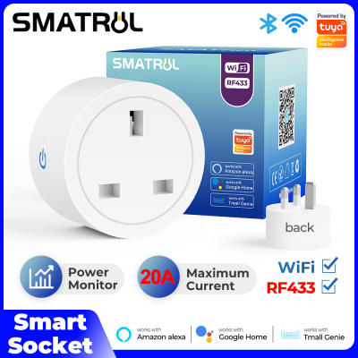 SMATRUL Smart Plug 20A/16A Tuya WiFi RF433 Power Socket Universal Adaptor  Monitor Timer Outlet Smar