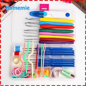 Household 16 sizes Crochet hooks Set kit Yarn Needles Stitches knitting Craft Case