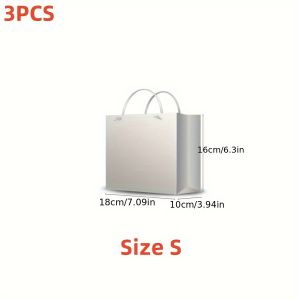 3pcs Gift Wrapping Bags Golden Blue Marble Pattern Paper Bags With Handles For Gifts