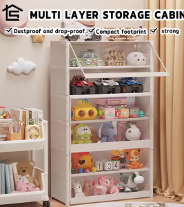 Multilevel Storage Cabinet  Toy Organizer Kids Toy Storage Rack Book Shelf for Kids Book Shelf Orga