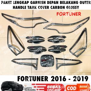 Paket Lengkap All New Fortuner 2016 2018 2020 2024 2025 2026 2027 Garnish Depan Belakang Outer Handle Tank Cover GR SPORT Carbon Glossy