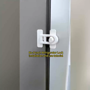 Child Safety Refrigerator Lock Baby Proof Cabinet Drawer Fridge Door Lock with Strong 3M Adhesive Safety Strap for Kids Protection