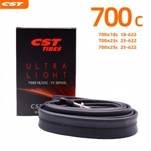 CST Ultra-Thin 0.6MM 700C Road Bike Inner Tube 700X18/25 Presta Valve With Detachable Valve 48MM 60MM 80MM