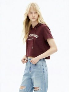 Juicy Couture | Hooded Leisure Top New Arrival Wine Red