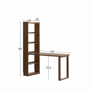 WEISHA | Solid Wood Study and Shelf Integrated Table