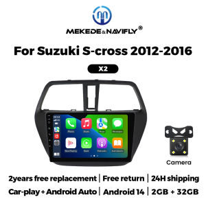 MEKEDE&NAVIFLY Android 14 2 Din Carplay Car Radio for Suzuki SX4 S-Cross 2014-2017 Central Multimedia Intelligent audio system