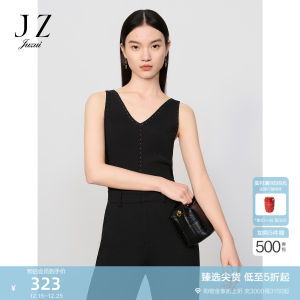 JZ Comfortable Knitted Vest Womens Spring Style Sleeveless Inner Wear JUZUI Elegant Commuter Regular Fit V-Neck Pure Color