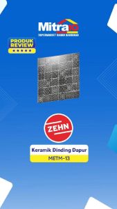 Zehn Keramik Dinding Dapur Glass Mozaik METM-13 30x30 Cm Putih-Hitam