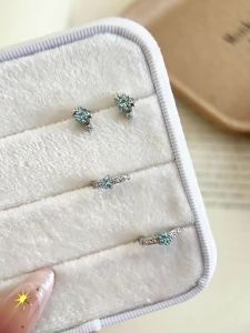 ZHENGZHAO | Icy Blue Titanium Star Earrings for Ear Piercings Sleep-Friendly
