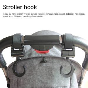 2PCS Stroller Hook 360° Rotatable Baby Stroller Hooks Baby Carrier Hooks Bag Hanger Hook Baby Stroller Accessories