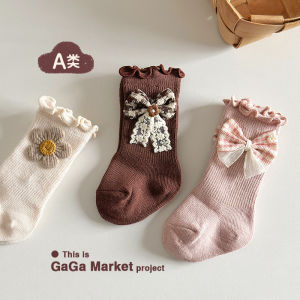 ถุงเท้าเด็กผู้หญิง ถุงเท้าข้อสั้นทรงกลม ถุงเท้าข้อยาวสำหรับเด็ก เส้นใยไนลอน ถุงเท้าผ้าฝ้ายสำหรับเด็ก เสื้อผ้าเด็ก