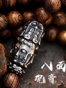 925 Sterling Silver Tibetan Style Thousand Buddha Head Beads Bracelet Accessories Rotatable Vintage Prayer Beads Fashion Jewelry