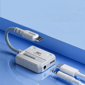 Pujii GS1 2-in-1 Adapter Plug Bend Head Magnetic Absorption Type-C Earphone pro Suitable for 15PM Tablet Fast Charge 3.5mm Mic Gaming