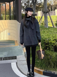 XUECAIQI | Complete Thick Short Woolen Coat and Skirt Suit Set
