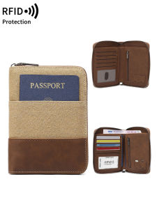 RFID Retro Mens and Womens Passport Bag Fashion Multifunctional Passport Cover Family Pack PUPassportHolder Travel Accessories