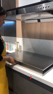 SG【Ready Stock】Gas Stove Cover Rack Made of Stainless Steel Non-Magnetic & Splash-Proof Surface Heavy-Duty Design for Extra Storage & Protection