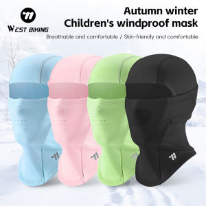 WEST BIKING Winter Childrens Mask Windproof Breathable Fleece Cycling Headwear Kid Neck Warmer Scarf Running Ski Sports Full Face Mask