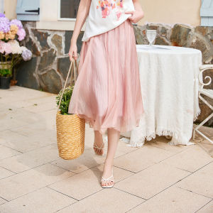 XIANGYING | Purple Irregular Chiffon High Waist Slimming A-Line Long Skirt