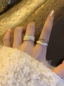 Luxurious Double Layer Open Ring Stylish French Elegance Finger Ring Stackable Unique Design Fashionable Jewelry Accessory