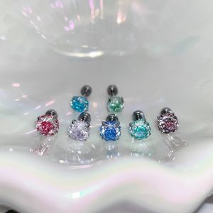 Millennium Rose Titanium Steel Flat Bottom Earrings Womens Flashing Fashion Jewelry Ear Cuff Original Design Ear Studs