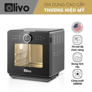 Nồi Chiên Hấp Đa Năng OLIVO SF16 PRO 2025 - Bản Nâng Cấp 70 Chế Độ Cài Sẵn Toàn Bộ Khoang Nồi Và Phụ Kiện Bằng Inox 304 Cao Cấp Dung Tích 16L Vệ Sinh Dễ Dàng