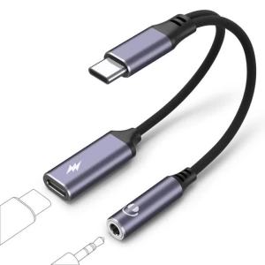 Cáp Chuyển Đổi USB C Sang Giắc Tai Nghe 3.5mm Cáp Sạc Và Kết Nối Âm Thanh Type C Cho iPhone 16 Samsung - Cáp Chuyển Đổi AUX