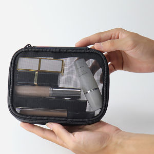 Breathable Mesh Cosmetic Bag Korean Version Solid Color Fashion Makeup Organizer Travel Portable Toilet Wash Bags Multi-function