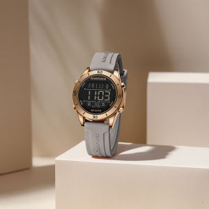 NAVIFORCE Original LCD Digital Ladies Women Watch 30m Waterproof Lightweight Silicone Strap Luminous Pattern Chronograph Calendar Date Women Girls Casual Outdoor Sports Fashion Watch NF5054