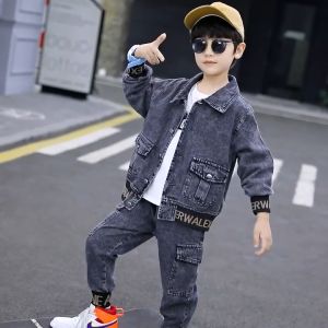 sét bộ quần áo jean bò cho bé trai và bé gái 14-45kg chất co giãn hàng cao cấp phong cách Hàn Quốc