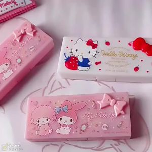 Sanrio | Genuine Hello Kitty Travel Organizer Sanrio Pochacco Cotton Swab Holder Dental Floss Mini Storage Tool Portable Jewelry Box