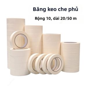 Băng Keo Che Phủ Màu Trắng 50m/20m Giấy Crepe Dính Một Mặt 12/18/60mm Dùng Cho Tranh Sơn Dầu Vẽ Phác Thảo - Đồ Dùng Nghệ Thuật