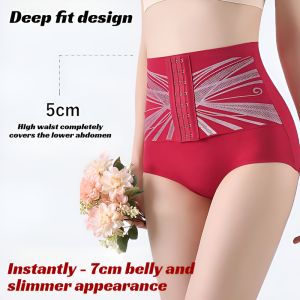 High Waist Single-Layer Row Of Buttons And Powerful Abdominal Shaping Pants Without Scar Girdle Waist Three Adjustable Shaping Buttocks And Abdominal Panties 中高腰单层排扣强力收腹塑身裤