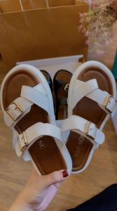 Dép nữ xỏ ngón hottrend phối khóa đế bằng siêu nhẹ cao 3PH (Chân to tăng size)