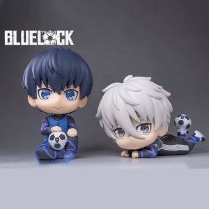Bandai | 9cm Blue Lock Anime Figure Q Version Nagi Seishirou Action Figure Kawaii Isagi Yoichi Figurine PVC Collection Model Doll Toys