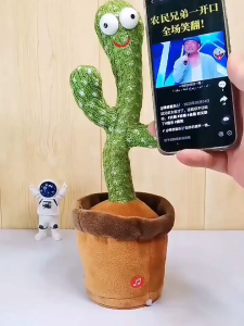 SG-Stock Baby Dancing Cactus Christmas Gifts Plush Electric Musical Toys USB Childhood Education Imitate Recording Sing