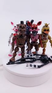 6Pcs/Set Action Figure FNAF Five Night At Freddy Fazbear Bonie Foxy Montgomery Glamrock