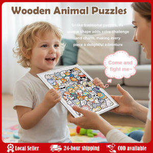 Wooden Cat Puzzles Animal Wooden Puzzle Stacking Toys Educational Puzzle For Kid Boys Girls Gifts Decoration Painting