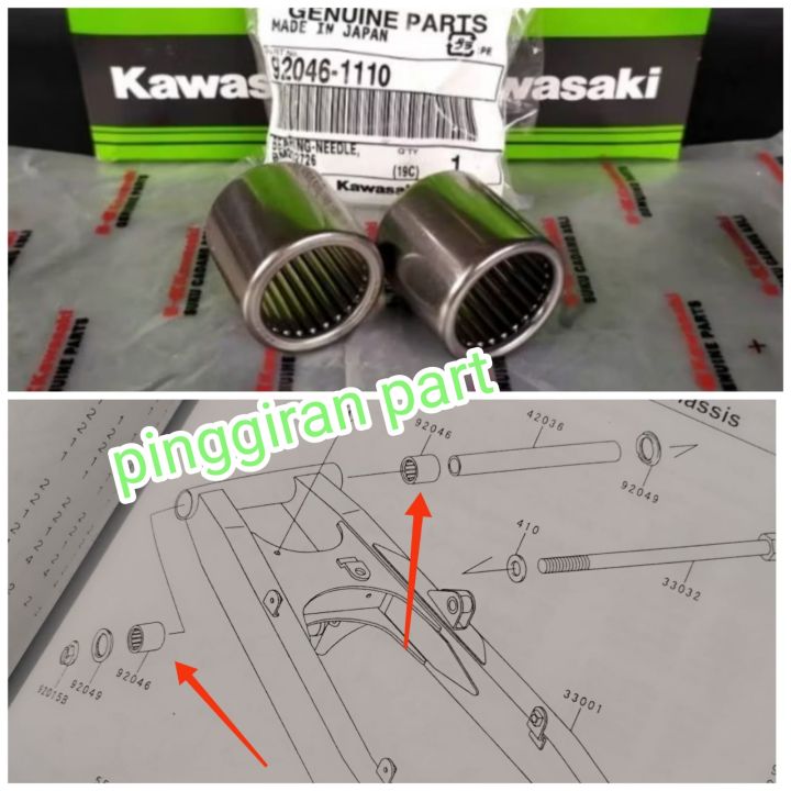 bearing bosh arm swing arm ninja rr r ss KLX 150 sepasang original ...