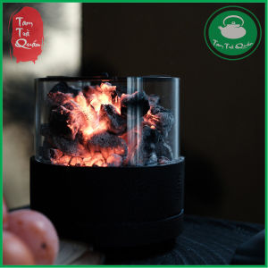 Bếp đun ấm trà bằng gang thân thủy tinh thạch chịu nhiệt trong suốt