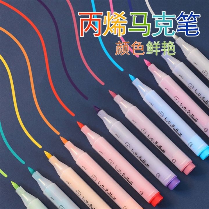 【24/36/48】 Waterproof Acrylic Marker Pen Acrylic Painter Mark Pen Soft ...