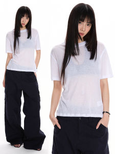 APOCKET | Slim Fit Short Sleeved Transparent Blouse